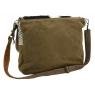 Cotton and cow skin satchel