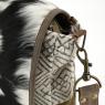 Cotton and cow skin satchel
