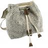 Cotton and cow skin back bag