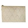 Pochette en jute naturel et blanc