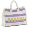 Cotton handbag with stripes