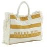 Cotton handbag with stripes