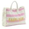 Cotton handbag with stripes