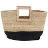 Jute and wood handbag