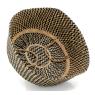 Panier boule en jonc teinté