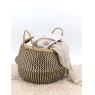 Panier boule en jonc teinté