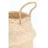 Panier boule rond en jonc naturel