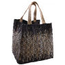 Jute and leather storage basket