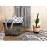 Jute and leather storage basket