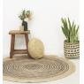 Tapis rond en jute et coton noir