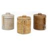 Rattan ice box with tongs