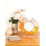 Copper-colored metal orange basket