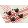 Cast iron tablecloth weights with bird design