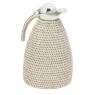 Thermos en acier inoxydable et rotin antique