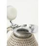 Thermos en acier inoxydable et rotin antique