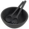 Black acacia wood salad server