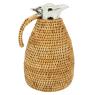 Flask in steel and rattan
