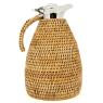 Flask in steel and rattan