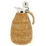 Flask in steel and rattan