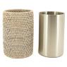 Bottle's cooler in steel and rattan