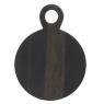 Black acacia wood round cutting board