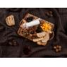 Plateau à fromage en osier blanc et bois