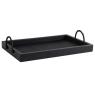 Black bamboo and wood trays