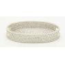 Oval white washed rattan tray