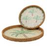 Plateaux en rotin et nacre