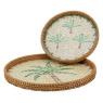 Plateaux en rotin et nacre