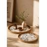 Plateaux en rotin et nacre