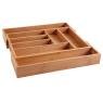 Expanding bamboo cutlery tray