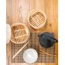 Set of 6 bamboo placemats with 1 tray