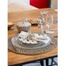 Round natural and stained jute placemats