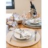 Round natural and stained jute placemats