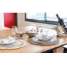 Round natural and stained jute placemats
