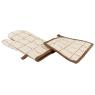 Set of oven mitt and pot holder made of cotton