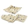 Set of oven mitt and pot holder made of cotton