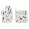  Set of oven mitt and pot holder made of cotton
