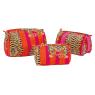 Lot de 3 trousses oranges et roses
