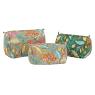 Lot de 3 trousses beiges et vertes assorties