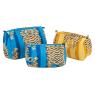 Lot de 3 trousses bleues et jaunes