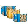 Lot de 3 trousses bleues et jaunes