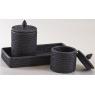 Set lacquered rattan bath tray and bath containers