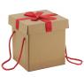 Cardboard folding box with ribbon