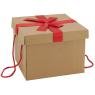 Cardboard folding box with ribbon