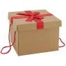 Cardboard folding box with ribbon