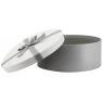 Grey cardboard round box with knot