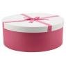 Pink cardboard round box with knot - Big size