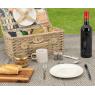 Wood and willow picnic basket for 2 people